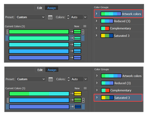 Illustration of Color Reduction via a Color Group