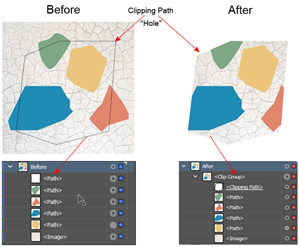 Illustration of How to Create a clipping mask from the objects in a Layer