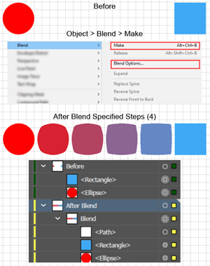 Illustration of How to Create a Blend with the Blend Command