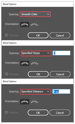 Illustration of How to Set Spacing Options