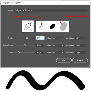 Illustration of the Calligraphic Brush Options Panel