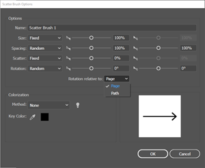 Illustration of the Scatter Brush Options Panel